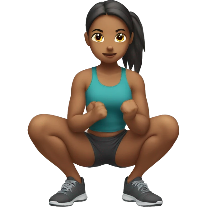 Girl making an squat  emoji