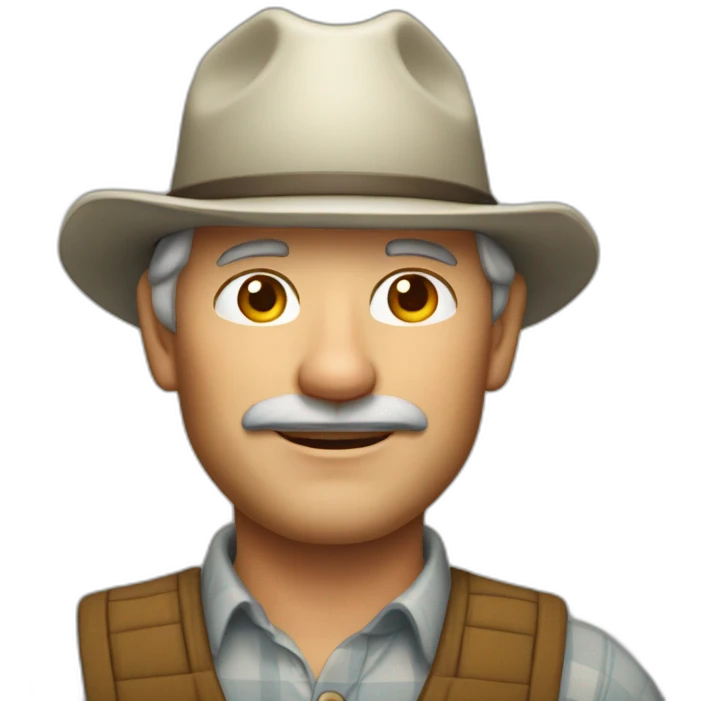 Mature and stable middle-aged handsome apple farmer emoji