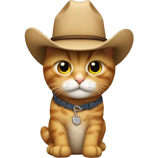 Cat with cowboy hat and boots emoji