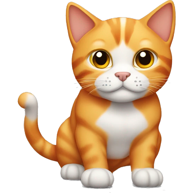 Orange tabby cat with muscles emoji
