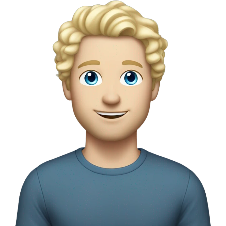 full body light curl blonde 30yo man blue eyed pale skin emoji