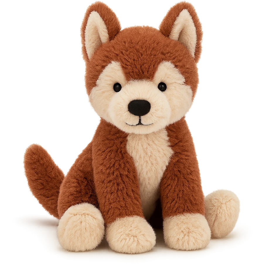 jellycat stuffed plush reddish-brown siberian husky pup emoji