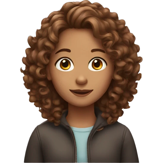 girl with brown curly hair  emoji