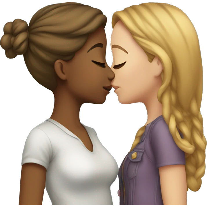 two girls kissing  emoji