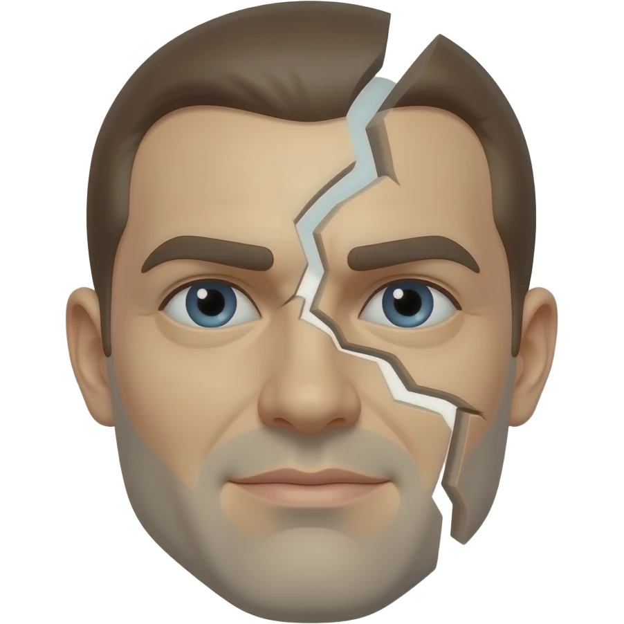 Broken Half Head emoji