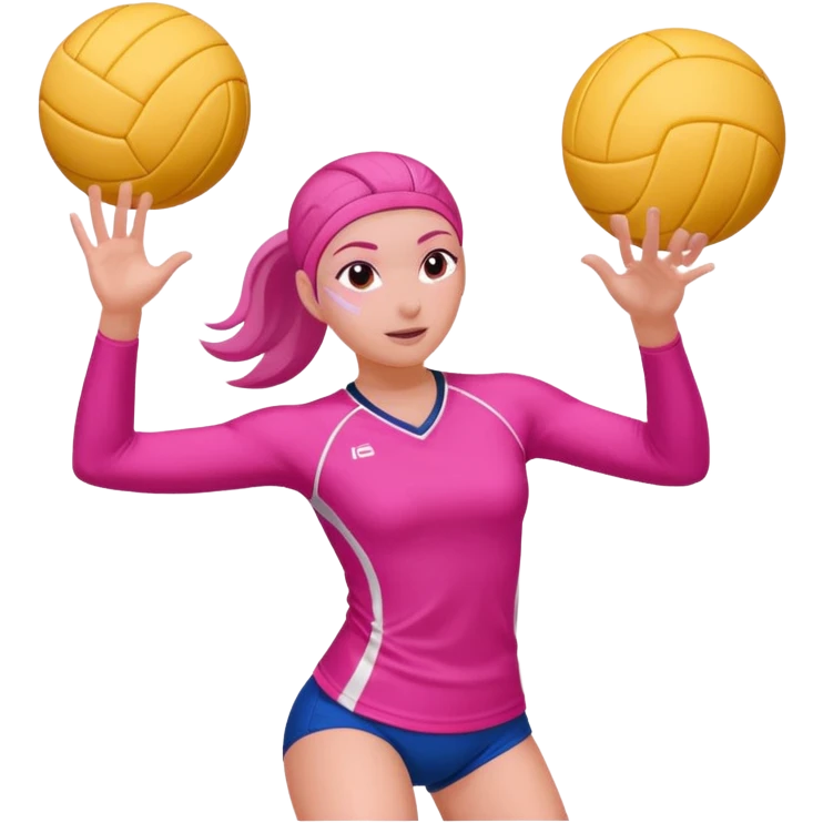 A pink girl playing volleyball emoji
