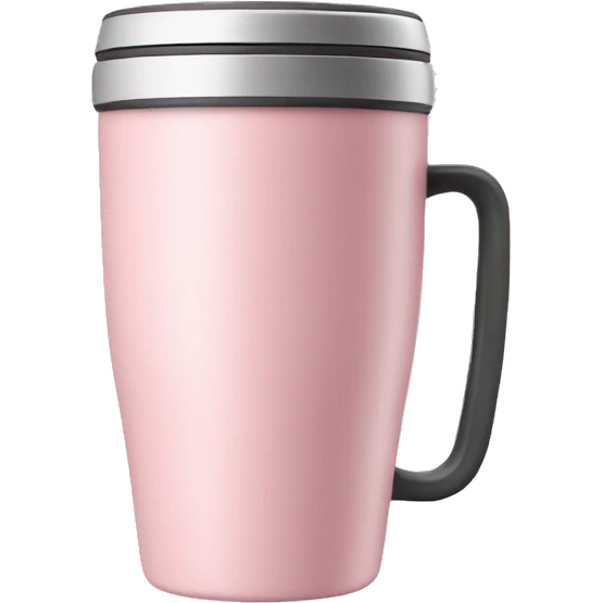 Light pink tumbler with handle emoji