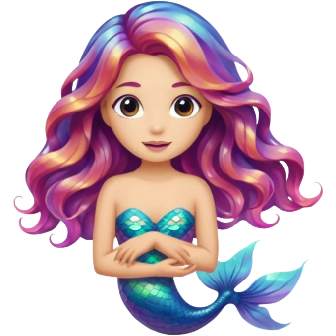 Iridescent mermaid hair emoji