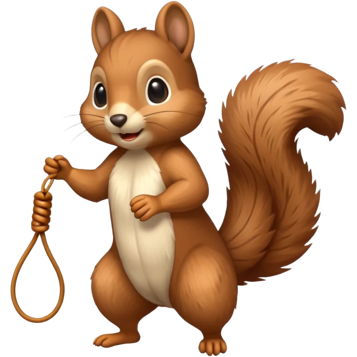 Squirrel playing skipping rope emoji