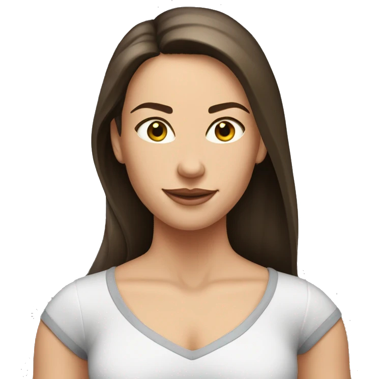 Woman large Back muscles, Caucasian woman, brunette emoji