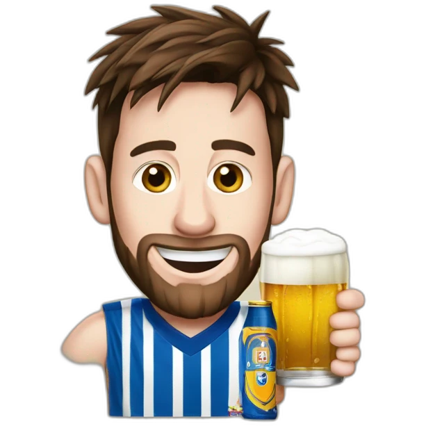 Messi avec une biere emoji