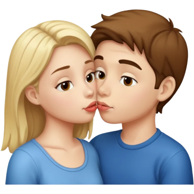 Girl and boy kiss emoji