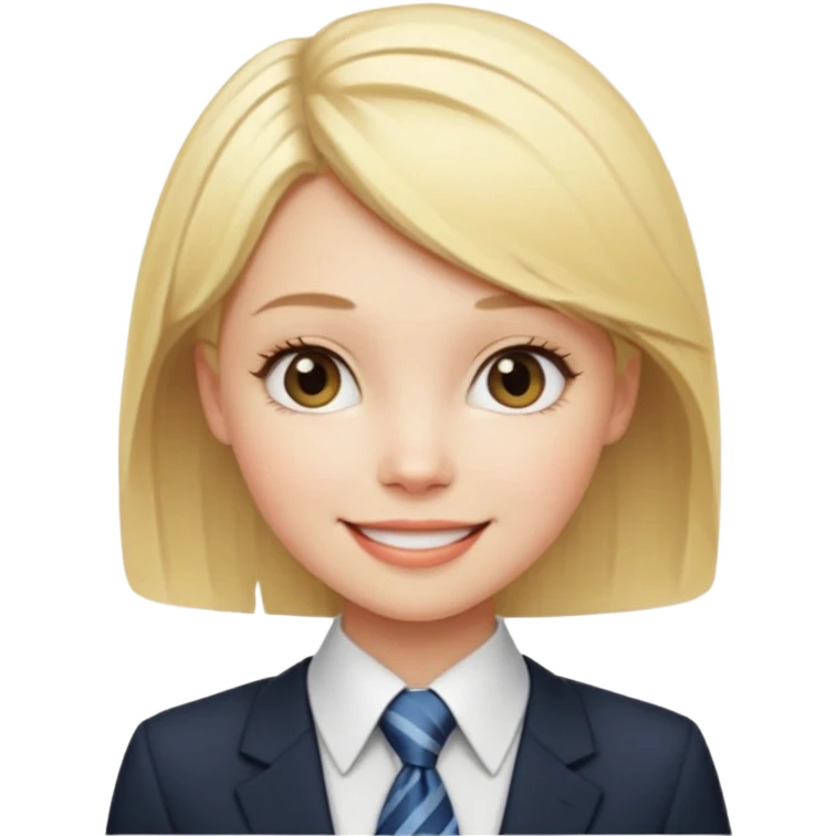 blonde girl short hair with tie  emoji