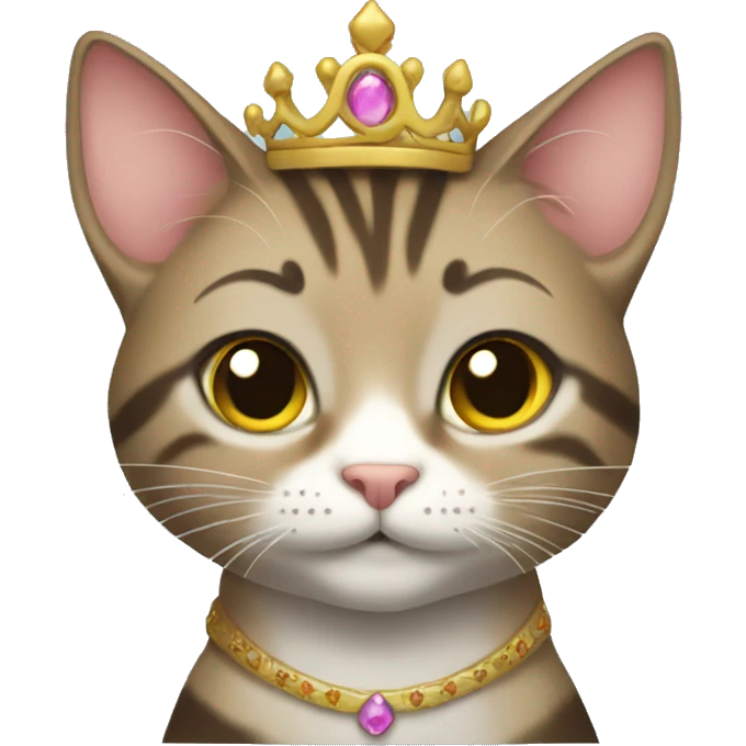 Tabby cat princess emoji