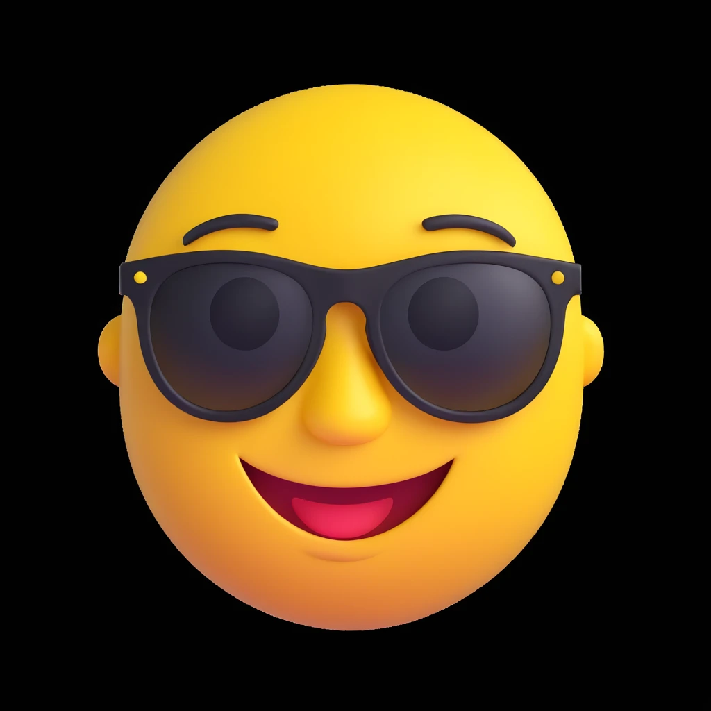 smiling yellow face with sunglasses emoji