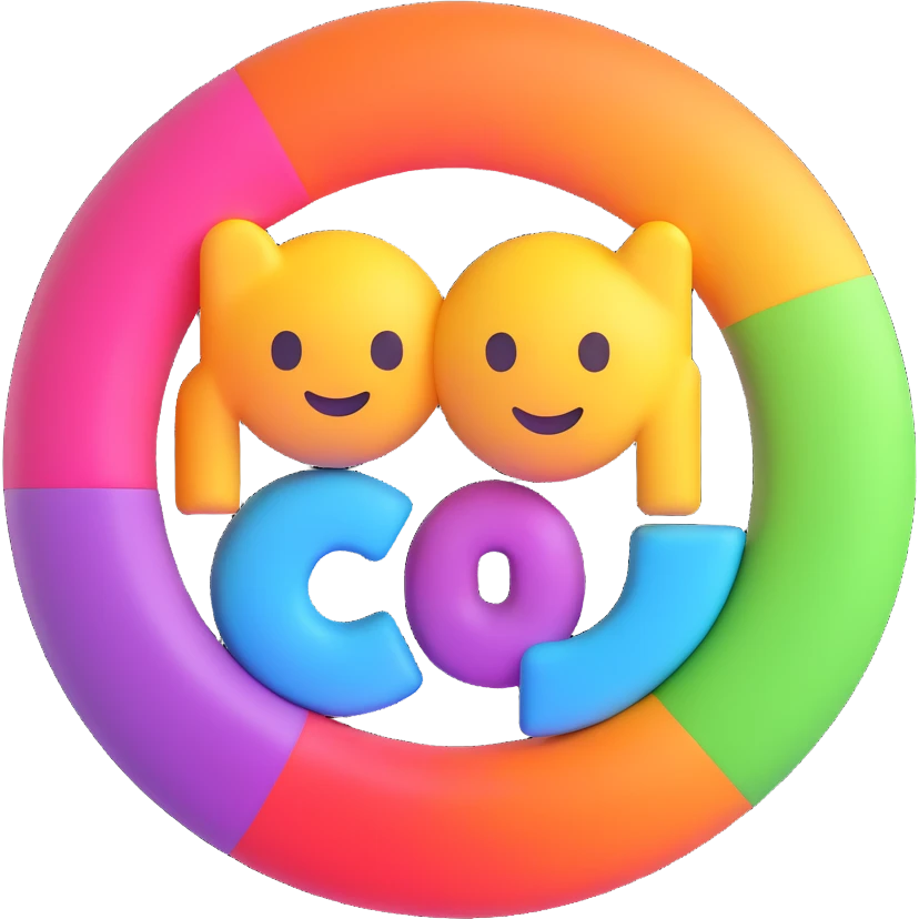 colorful 3D circular emoji with the word 'cső' in the center in a modern font emoji