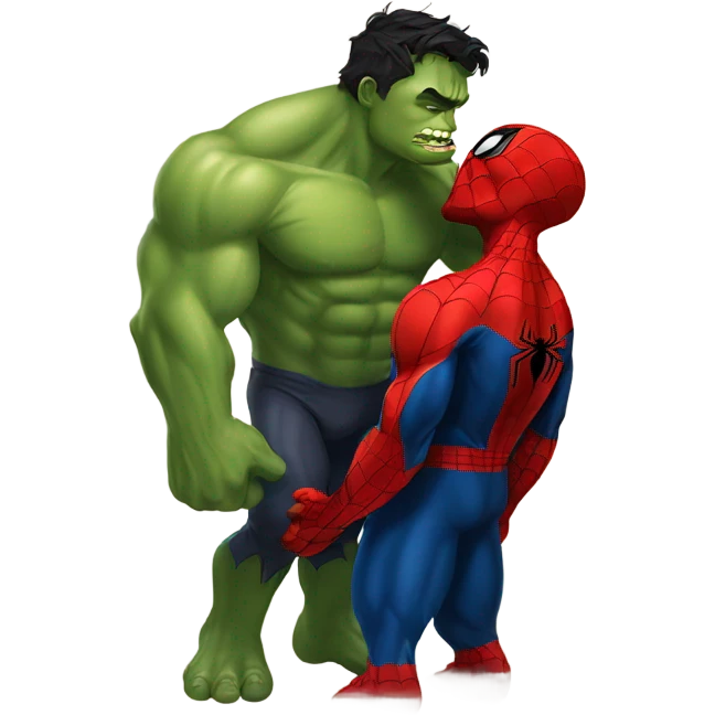 spider-man kissing hulk emoji