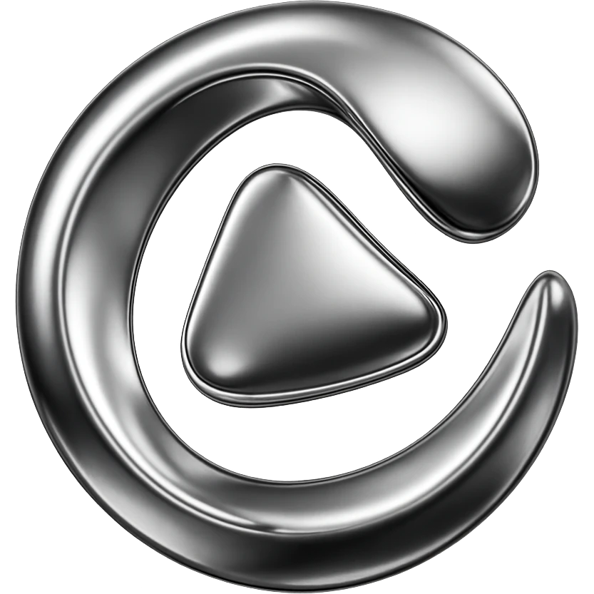 abstract shape with metallic reflections emoji
