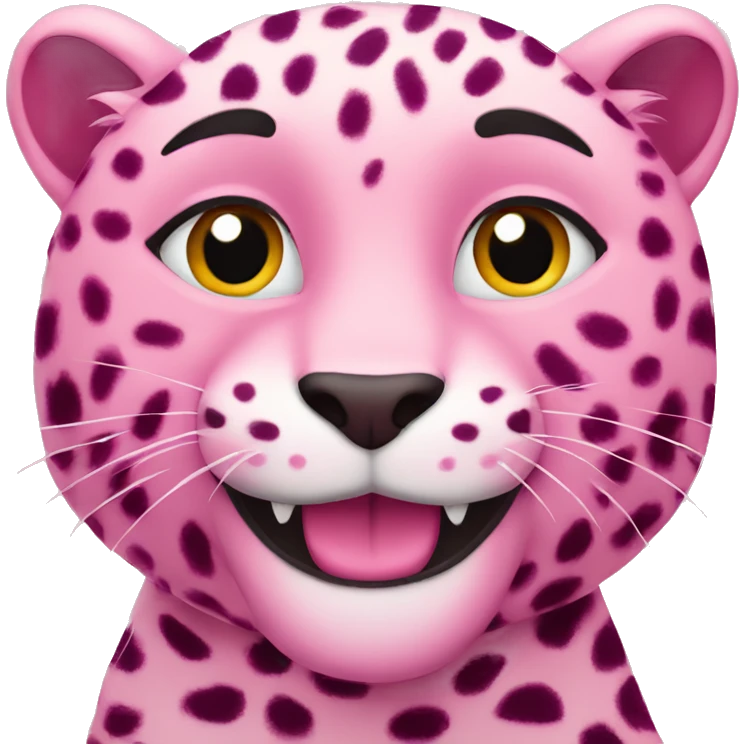 pink leopard smiling   emoji