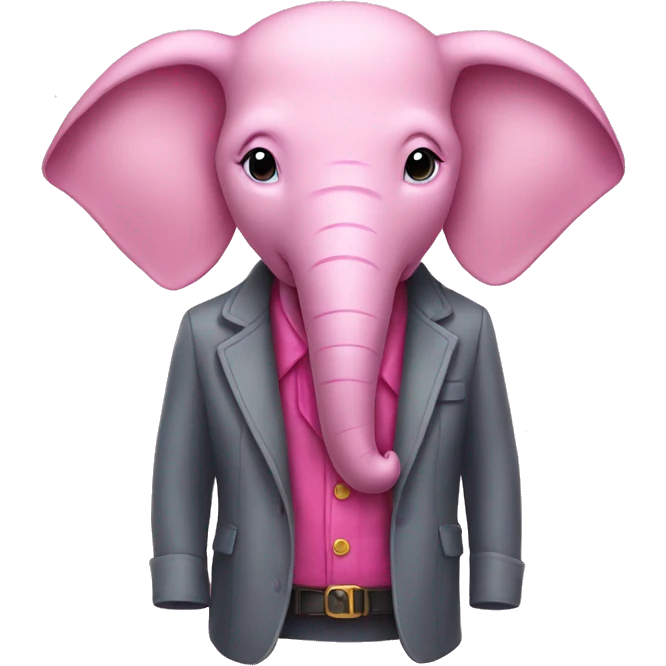 pink elephant wearing a jacket emoji