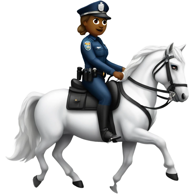 Woman police officer riding a white horse  emoji