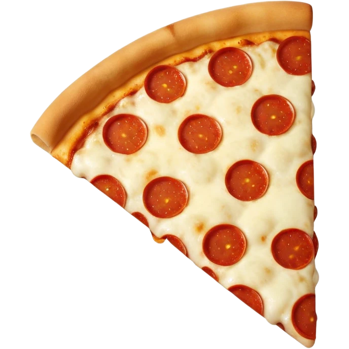 pizza slice with mischievous face, iOS emoji style emoji