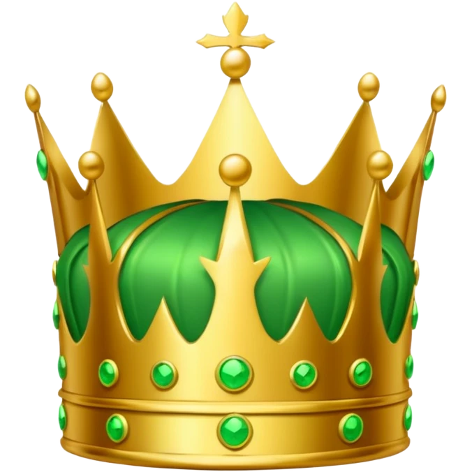 green coin with green king crown inside emoji