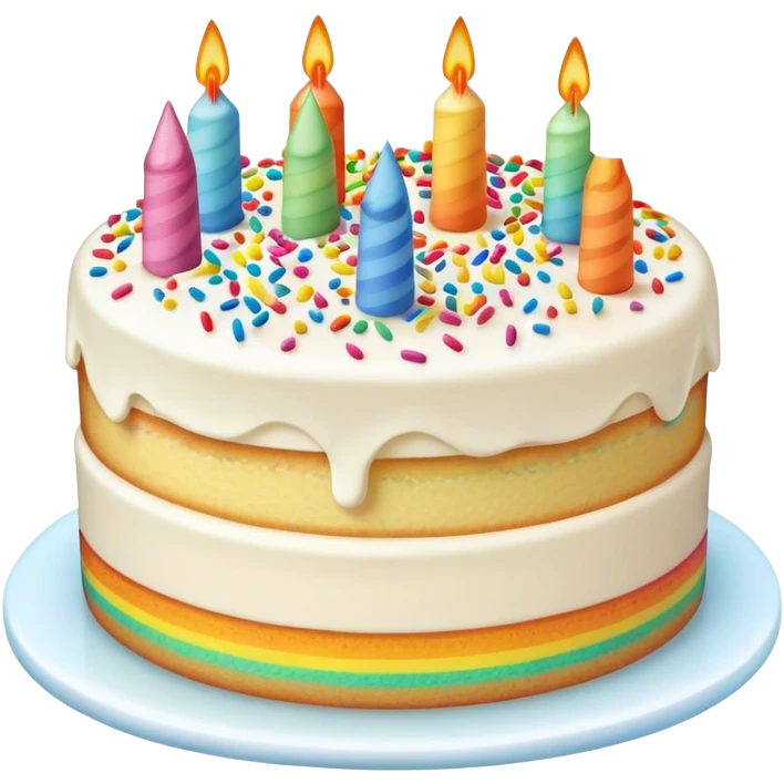 vanilla cake with rainbow sprinkles emoji