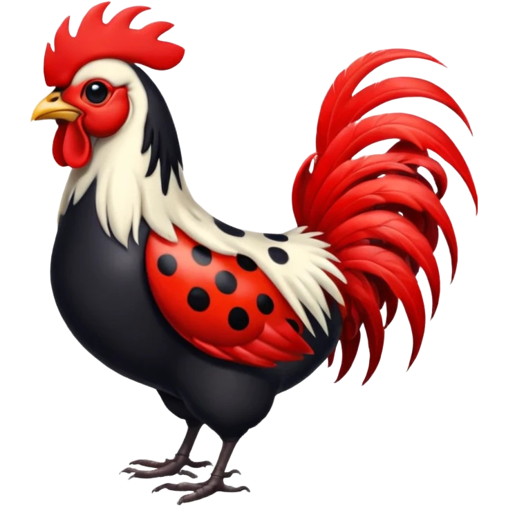 Lady bug with a rooster emoji