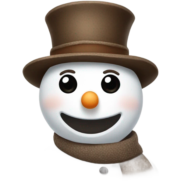 Brown and white asthetic snowman emoji