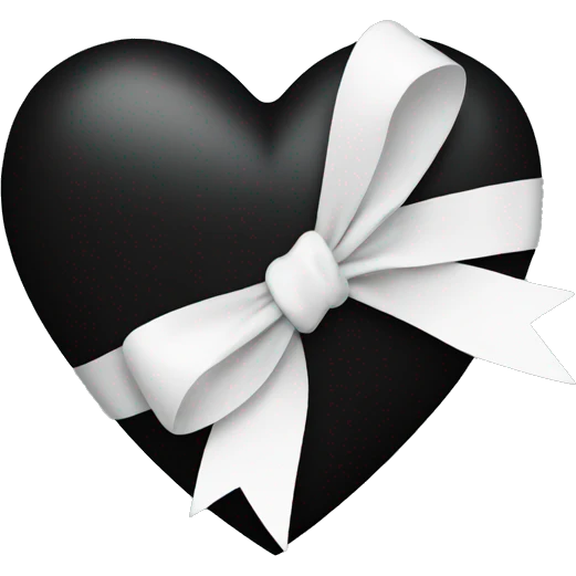 Black heart with white bow  emoji