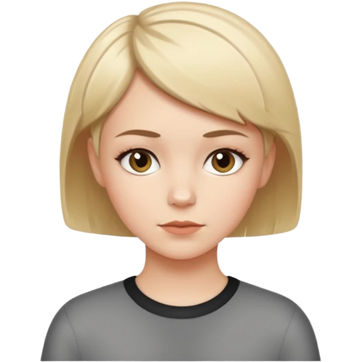 White girl with short hair cut like a boy emoji