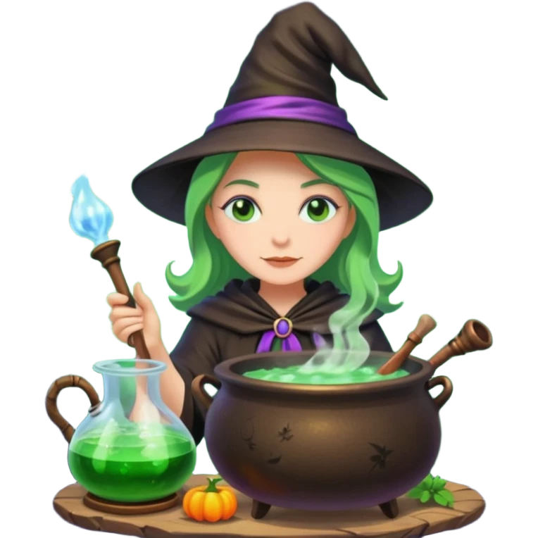 green witch cooking potion emoji
