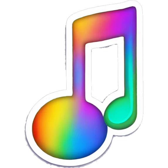 music note rainbow sticker emoji