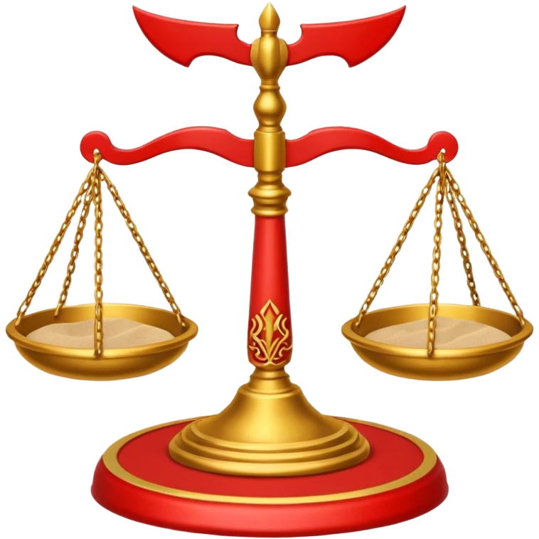 Create a casting sigil inspired by the wizard101 balance school using base color sand and trim color red. A golden scale in the middle as a focus  emoji