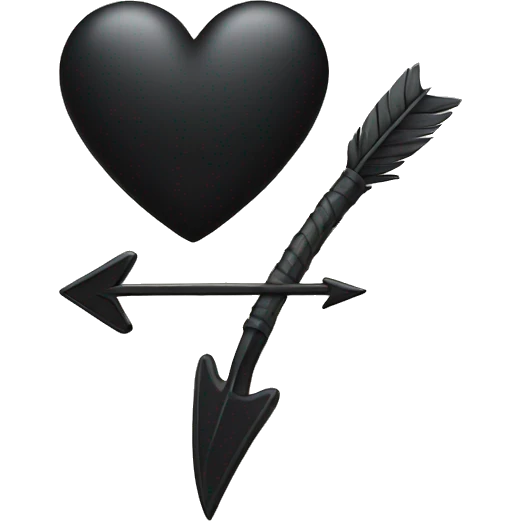 A black heart with a arrow  emoji