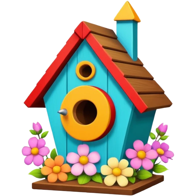 Birdhouse with flowers emoji