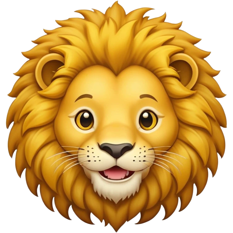 simple cartoon lion face emoji