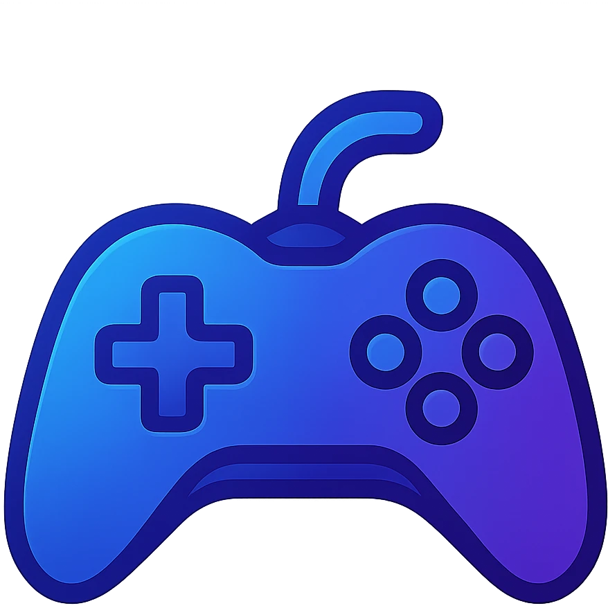 League of Legends style gaming icon in blue and violet colors emoji