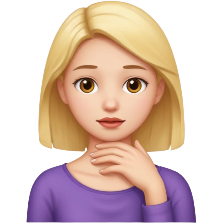Girl holding neck emoji