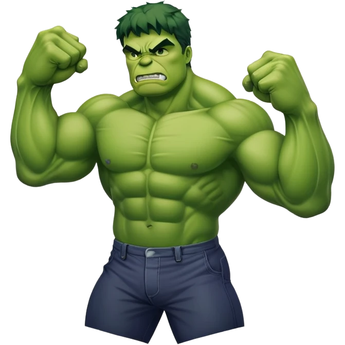 the Hulk flexing muscles comic style emoji emoji