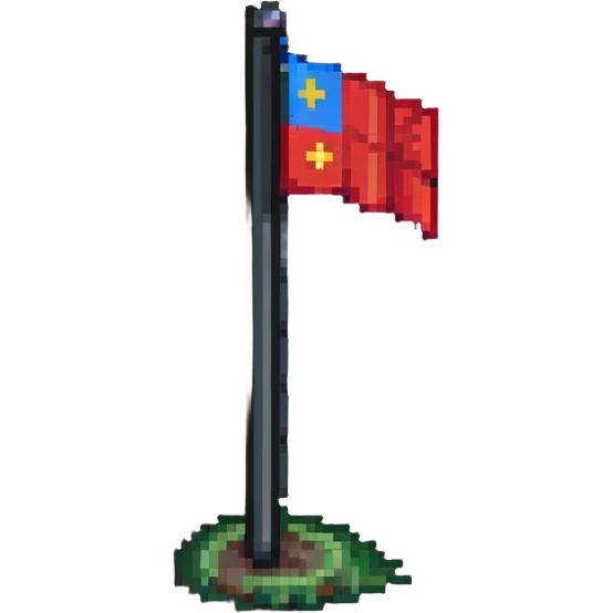 A pixel art flag on a simple pole emoji
