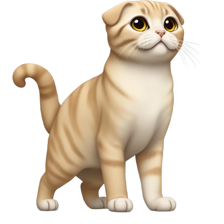 scottish fold cat standing like a meerkat emoji