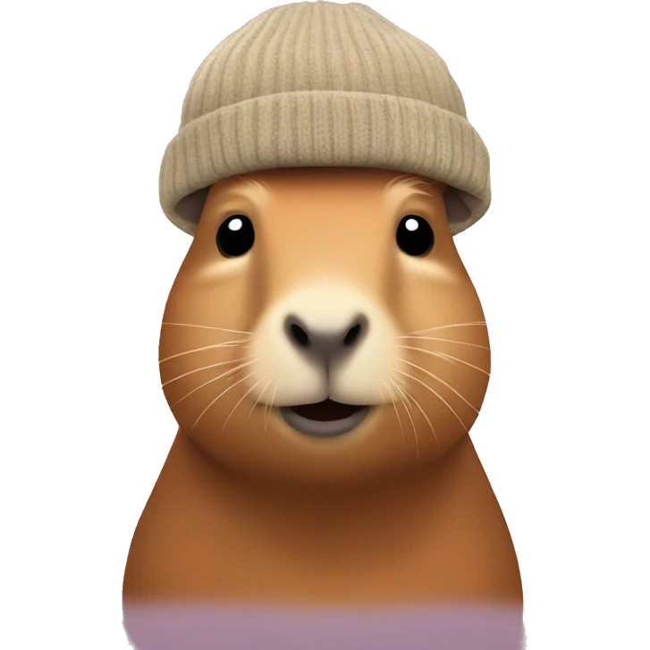 Capybara wearing beanie emoji
