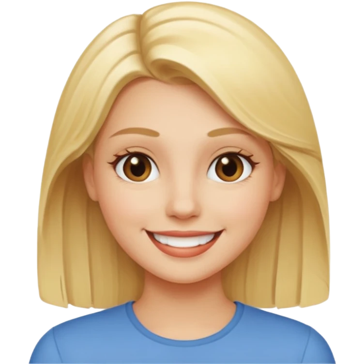 Blonde with as few details as possible, only her face emoji