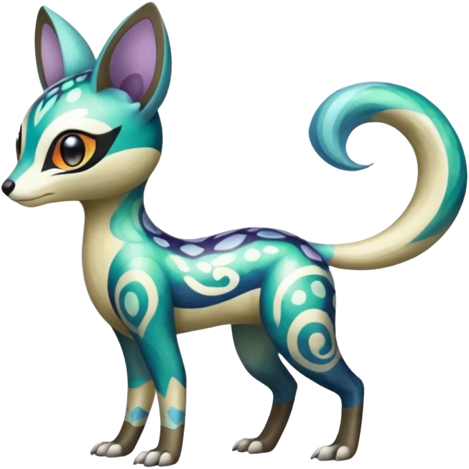 Exotic Shiny Colorful Patterned Marked Meloetta-Vernid-Trico-Sergal-Genet-Pokémon-Fakémon-creature emoji