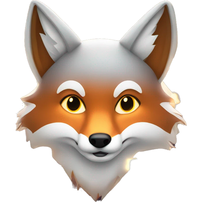 bright fox with a lot of lights in the forest  emoji