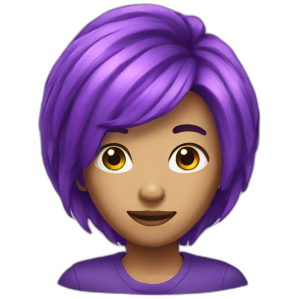 Purple hair emoji