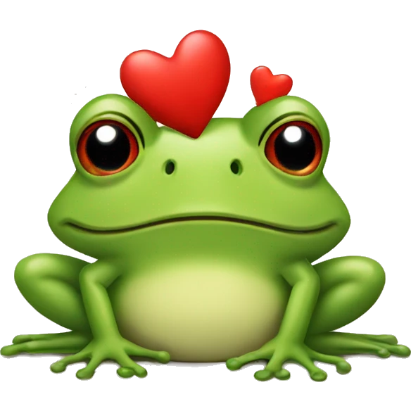 Frog with red hearts  emoji