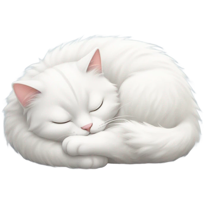 Sleeping white cat emoji